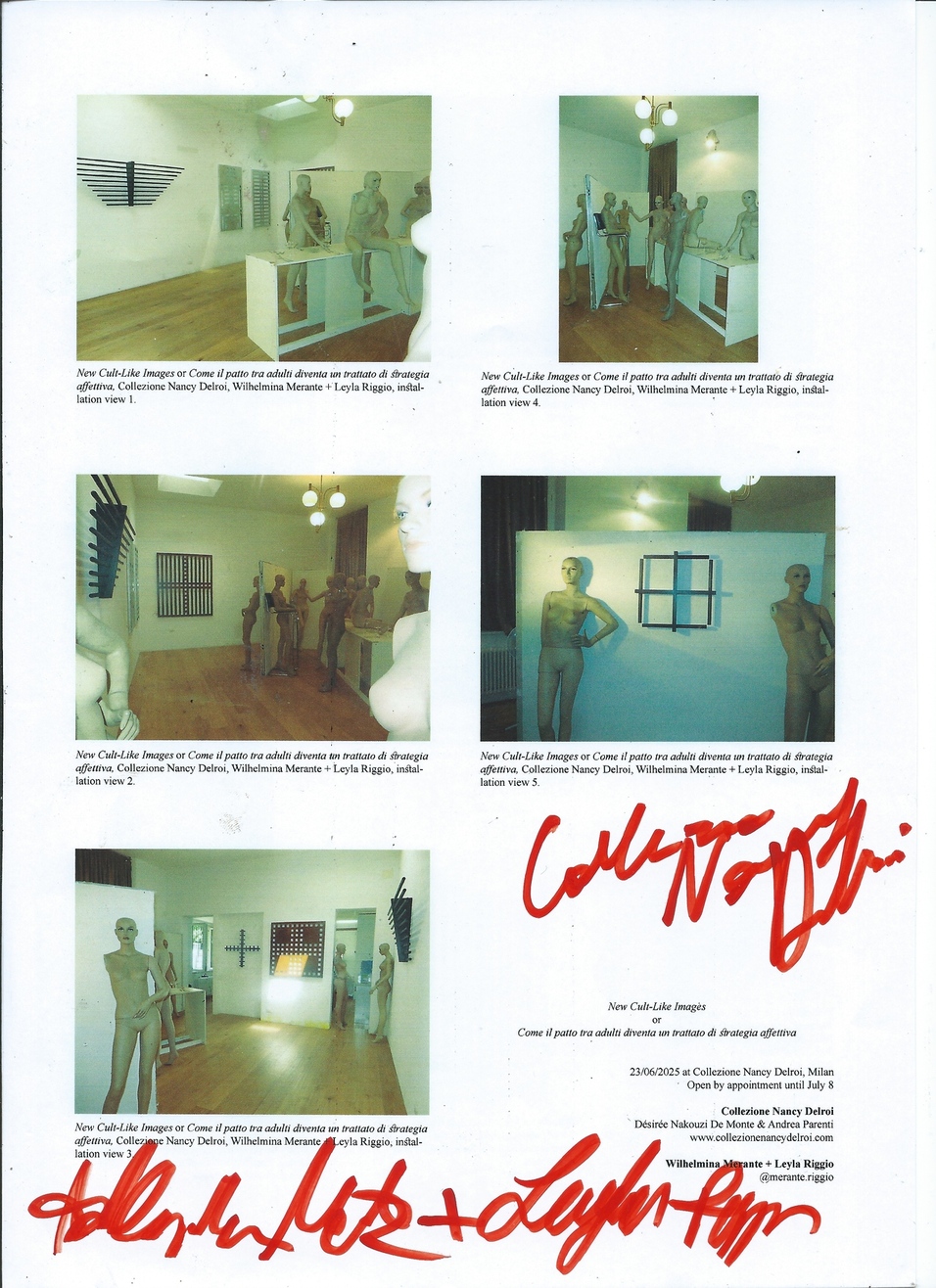 Collezione Nancy Delroi, Merante e Riggio, Gallery handout 1