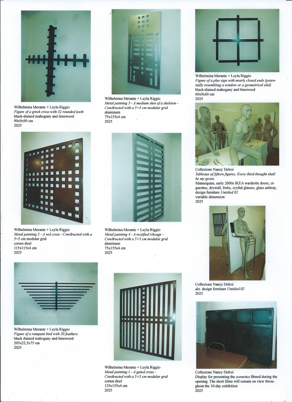 Collezione Nancy Delroi, Merante e Riggio, Gallery handout 2